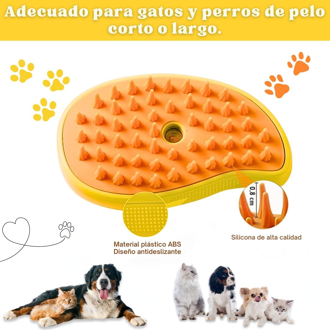 Cepillo a Vapor 3 En 1 Para Mascotas